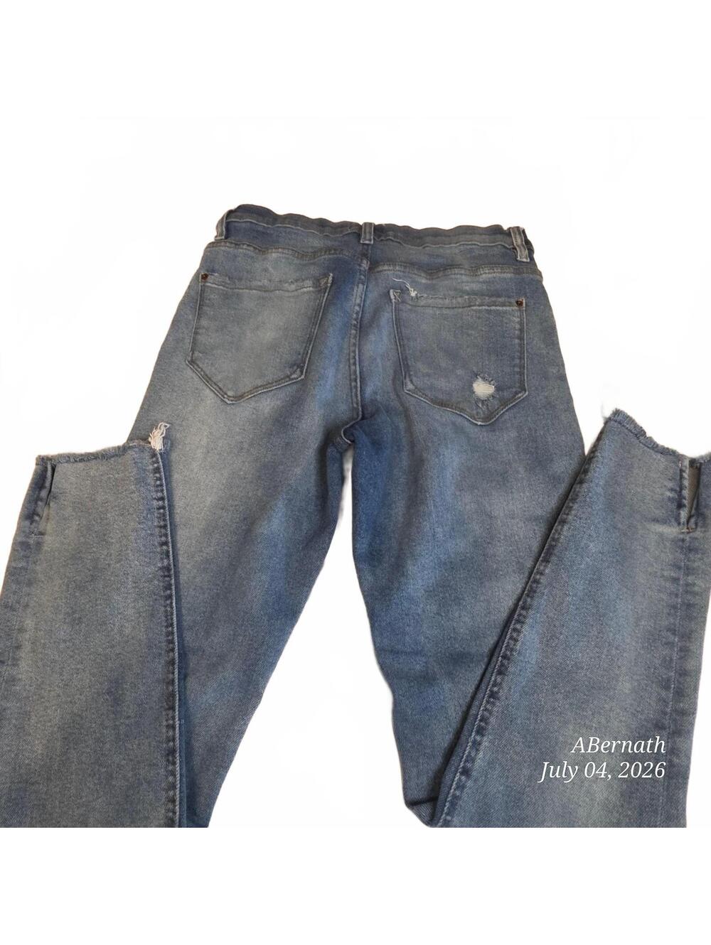 Kensie Vintage Luxe High Rise Skinny Raw Hem Ankle Denim size 26 - Picture 4 of 11